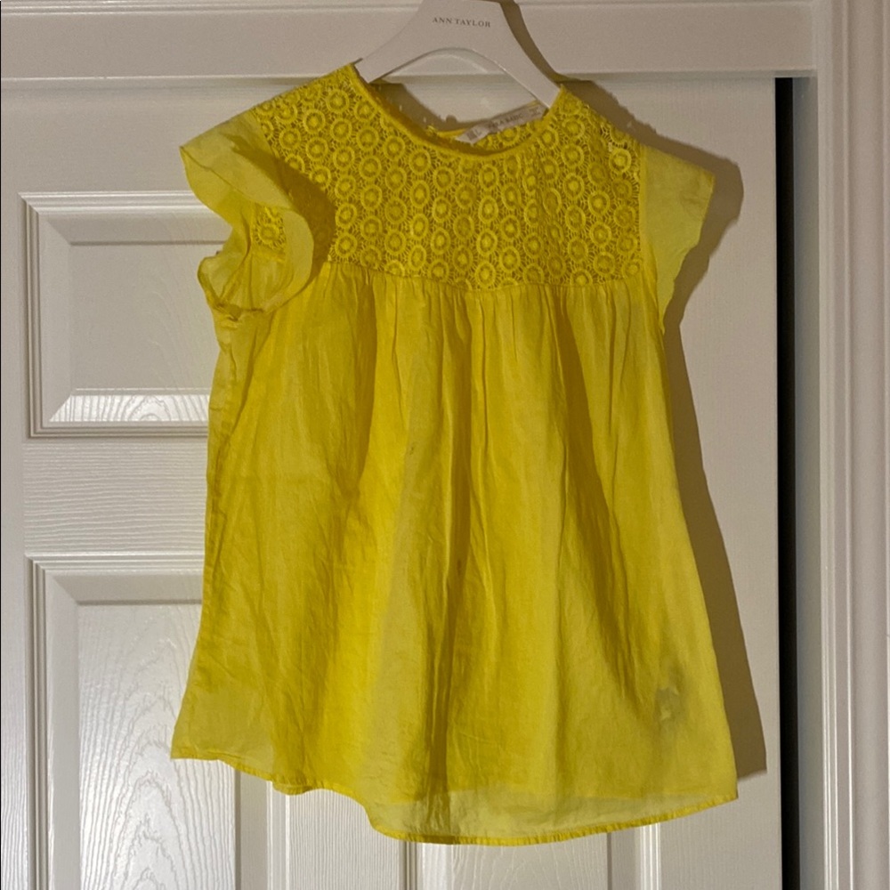 Zara Yellow Blouse with Cap Sleeves